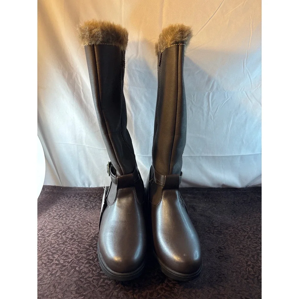 Totes Maryliza2 Womens Brown Waterproof Winter Boots Faux Fur Thermolite Sz 11M